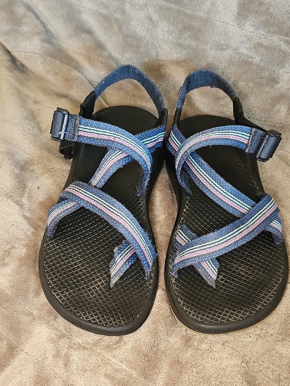 Chaco Women's Navy Blue Multi-Stripe Strap Sandals